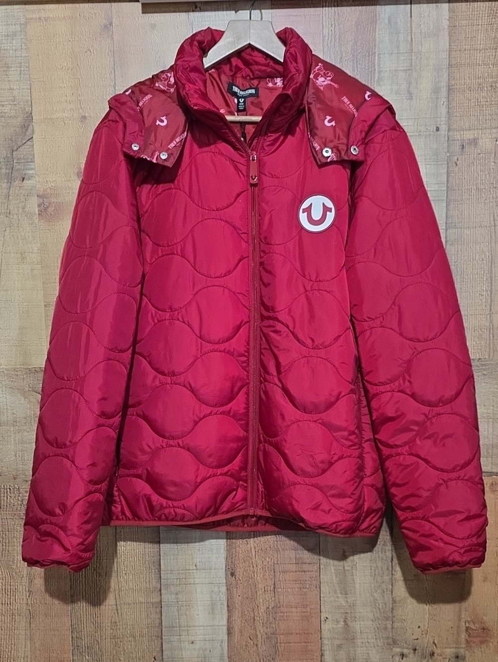 True Religion Bright Red Quilted Hooded Puffer Jacket - HOST PICK